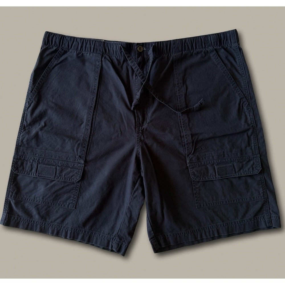 Ocean Pacific Vintage Cargo Shorts Large Navy Blue Elastic Waist Cotton Gorpcore